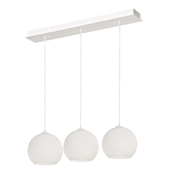 Afx Cleo 3 Light Linear Pendant - White CLEP13WHLNR3 - main